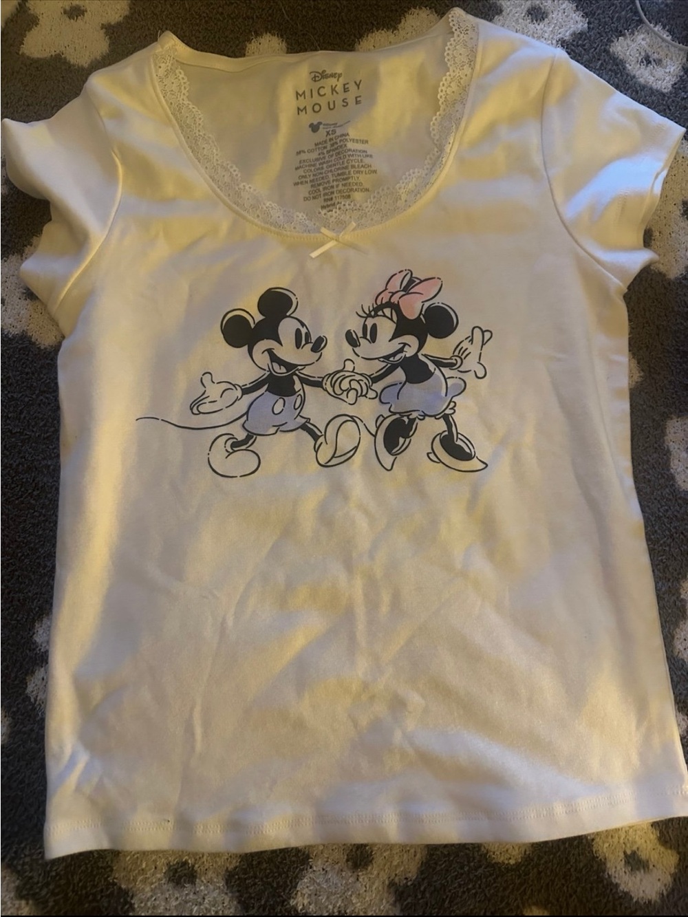 Disney White Short Sleeve Mickey & Minnie Graphic Tee & Artistocats